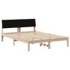 vidaXL Estructura de cama con cabecera Marr&oacute;n y negro 140 x 200 cm