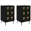 vidaXL Mesa de noche BREMEN 2 uds. Roble Negro 36 x 33 x 61 cm