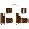 vidaXL Set de muebles ba&ntilde;o 3 pzas madera contrachapada roble ahumado