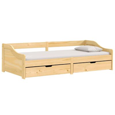vidaXL Sofá cama con 2 cajones madera maciza pino IRUN 90x200cm