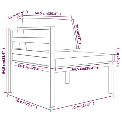 vidaXL Set muebles de jardín 11 pzas y cojines aluminio gris antracita