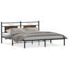 vidaXL Estructura de cama sin colch&oacute;n roble ahumado 160x200 cm