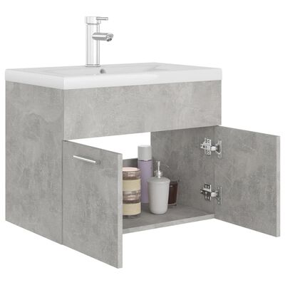 vidaXL Mueble con lavabo madera de ingeniería gris hormigón