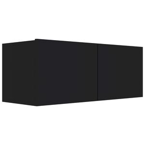 vidaXL Mueble para TV madera contrachapada negro 80x30x30 cm