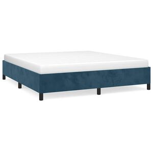 vidaXL Estructura de cama sin colch&oacute;n terciopelo azul oscuro 160x200cm