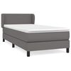 vidaXL Cama box spring con colch&oacute;n cuero sint&eacute;tico gris 90x190 cm
