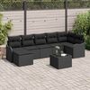 vidaXL Conjunto de sof&aacute; de jard&iacute;n con coj&iacute;n 8 pcs Negro Polirat&aacute;n
