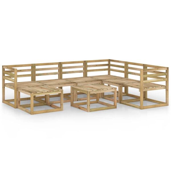 vidaXL Set de muebles de jard&iacute;n 8 pzas madera de pino impregnada verde