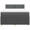 vidaXL Cama box spring con colch&oacute;n tela gris oscuro 140x200 cm