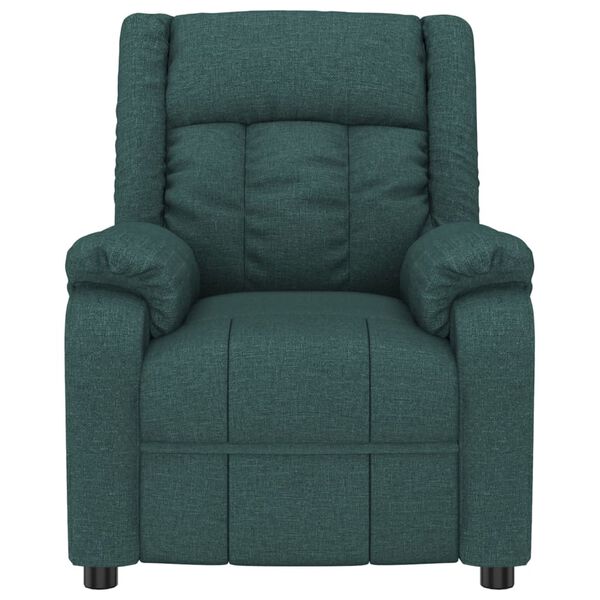 vidaXL Sill&oacute;n de masaje el&eacute;ctrico tela verde oscuro