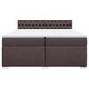 vidaXL Cama box spring con colch&oacute;n tela marr&oacute;n oscuro 200x200 cm