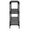 vidaXL Mesa consola con superficie de vidrio negro acero 118,5x30x81cm