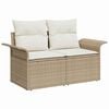 vidaXL Conjunto de sof&aacute; de jard&iacute;n 6 pcs Beige Polirat&aacute;n