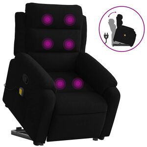 vidaXL Sill&oacute;n reclinable de masaje elevable terciopelo negro