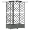 vidaXL Cama elevada con trellis y techo Gris Claro 124 x 40 x 123 cm
