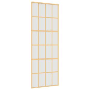 vidaXL Puerta corredera dorada vidrio ESG esmerilado aluminio 76x205cm