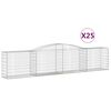 vidaXL Cestas de gaviones 25 uds forma de arco hierro 400x50x80/100 cm