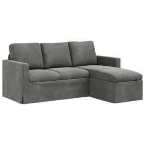vidaXL Sof&aacute; Gris oscuro 178 x 134 x 80 cm Terciopelo
