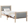 vidaXL Estructura de cama con cabecera Marr&oacute;n y gris claro 75 x 190 cm