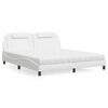 vidaXL Cama Viana con colch&oacute;n cuero sint&eacute;tico blanco 180x200 cm