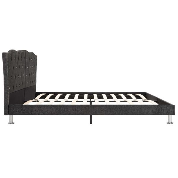 vidaXL Cama con colch&oacute;n tela gris oscuro 160x200 cm