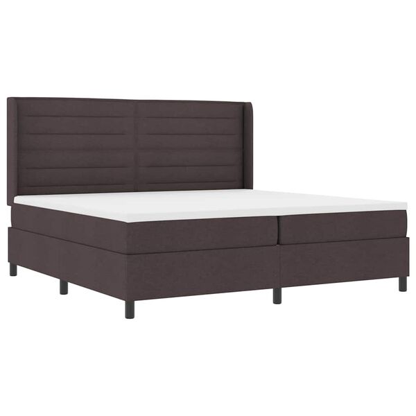 vidaXL Cama tipo Box Spring Marr&oacute;n Oscuro 200 x 200 cm tela