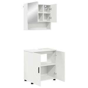 vidaXL Juego de muebles de ba&ntilde;o 2 pcs Madera de ingenier&iacute;a & Metal