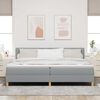 vidaXL Cama Box Spring LED con colch&oacute;n Gris Claro 200 x 200 cm tela