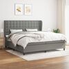 vidaXL Cama box spring con colch&oacute;n tela gris oscuro 200x200 cm
