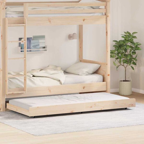 vidaXL Estructura de cama Natural 90 x 200 cm Madera de pino macizo
