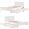 vidaXL Estructura de cama sin colch&oacute;n madera maciza blanca 90x190 cm