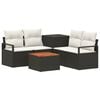 vidaXL Juego de Sof&aacute; 6 uds. Negro y Blanco Crema 55 x 55 x 37 cm