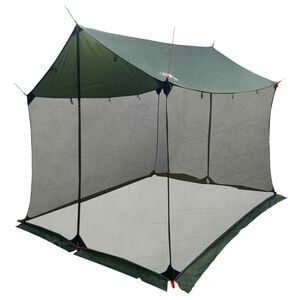 vidaXL Toldo de camping con paredes de malla Verde militar
