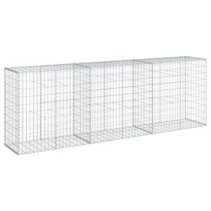 vidaXL Cesta de gaviones con cubierta hierro galvanizado 300x50x100 cm
