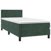 vidaXL Cama box spring con colch&oacute;n terciopelo verde oscuro 90x200 cm