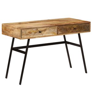 vidaXL Escritorio con cajones madera maciza de mango 110x50x76 cm
