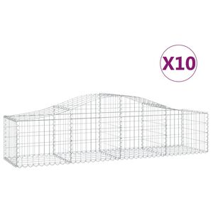 vidaXL Cestas de gaviones 10 uds forma de arco hierro 200x50x40/60 cm