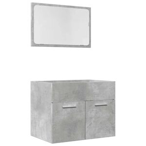 vidaXL Set muebles de ba&ntilde;o 2 piezas madera contrachapada gris hormig&oacute;n