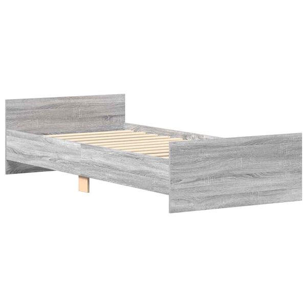 vidaXL Estructura de cama madera de ingenier&iacute;a gris Sonoma 100x200 cm