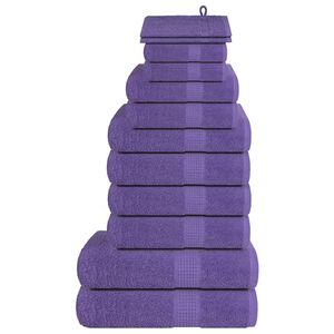 vidaXL Juego de toallas FROGN 12 piezas morado 360 g/m&sup2;