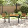 vidaXL Conjunto de Comedor de Jard&iacute;n 3 pcs Negro y Madera