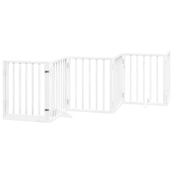 vidaXL Puerta de perros plegable 15 paneles madera &aacute;lamo blanca 750 cm