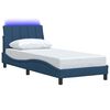vidaXL Estructura de cama sin colch&oacute;n Hanko tela azul 90x190 cm