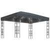 vidaXL Cenador con tira de luces LED gris antracita 3x4 m