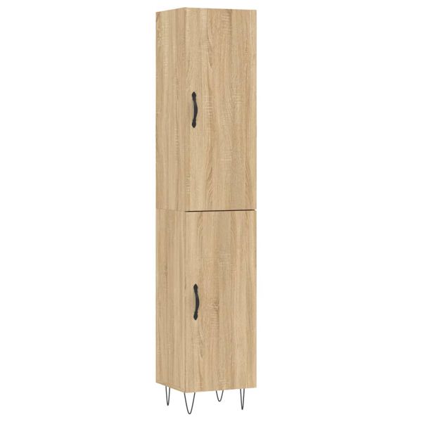 vidaXL Aparador de madera contrachapada roble Sonoma 34,5x34x180 cm