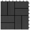 vidaXL Tile de Decking 11 pcs Negro 30 x 30 cm WPC