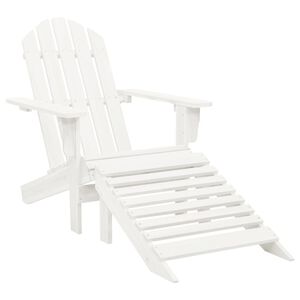 vidaXL Silla de jardín con otomana madera blanca