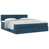 vidaXL Estructura de cama otomana con colch&oacute;n azul oscuro 200x200 cm