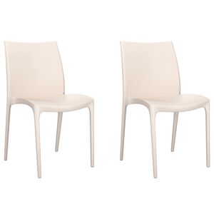 vidaXL Sillas de jard&iacute;n 2 uds polipropileno color crema 50x46x80 cm