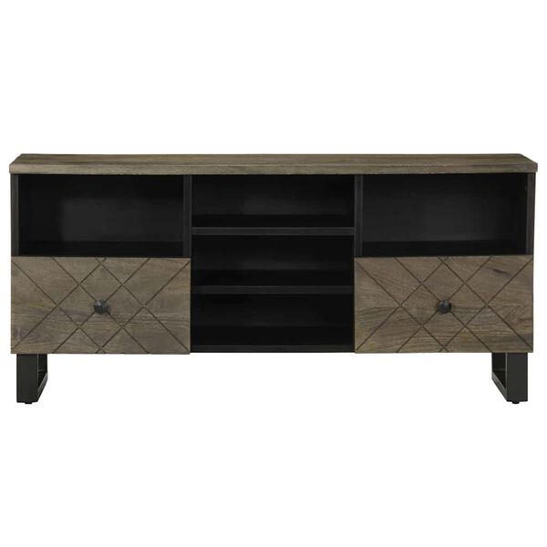 vidaXL Mueble de TV madera maciza de mango negro 100x33x46 cm